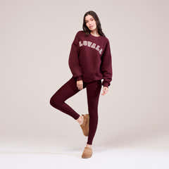 Sweat-shirt Oversize Épais Campus - Bordeaux
