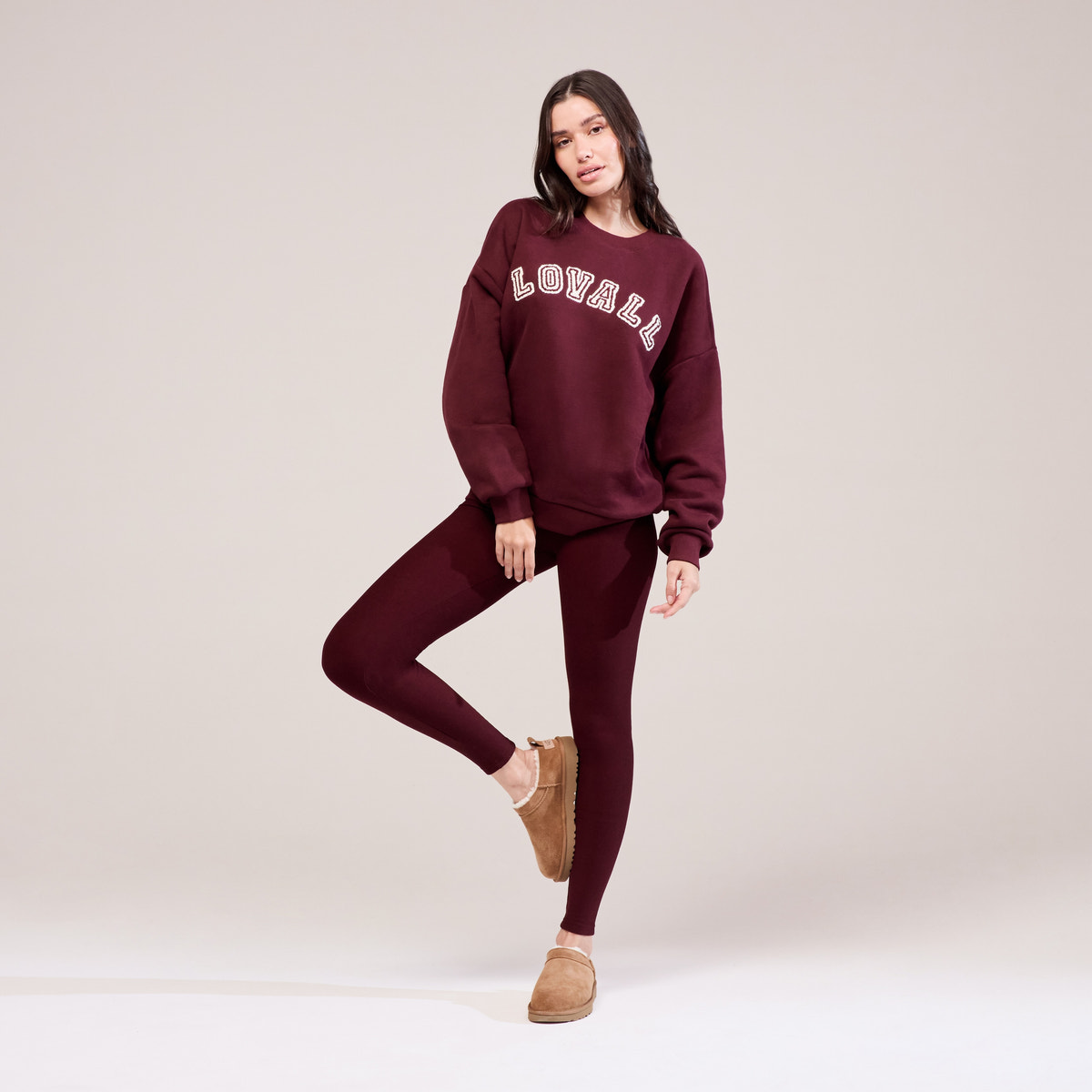 Sweat-shirt Oversize Épais Campus - Bordeaux