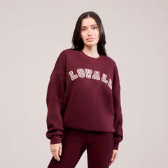 Sweat-shirt Oversize Épais Campus - Bordeaux