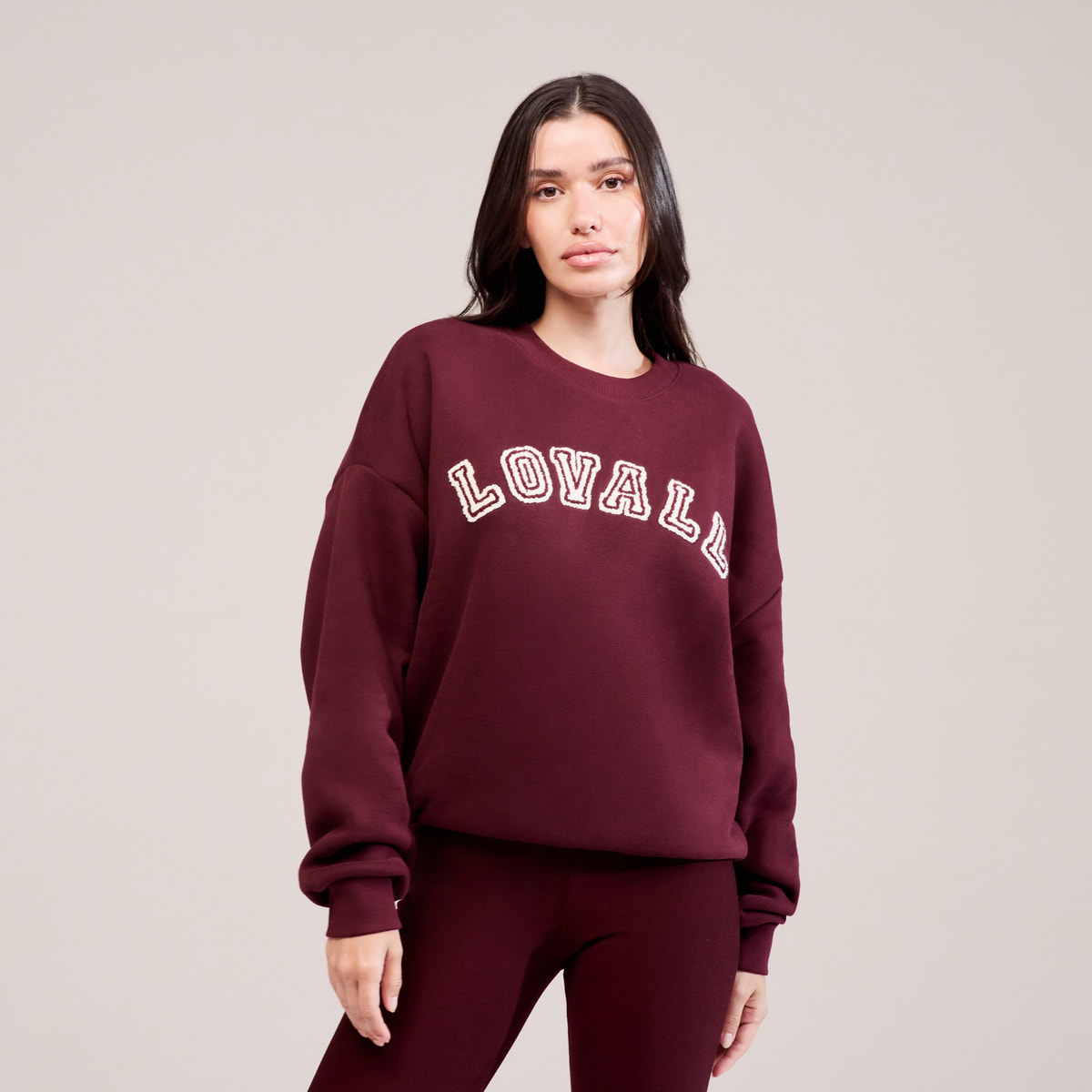 Sweat-shirt Oversize Épais Campus - Bordeaux