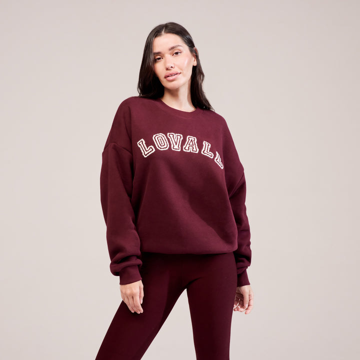 Sweat-shirt Oversize Épais Campus - Bordeaux