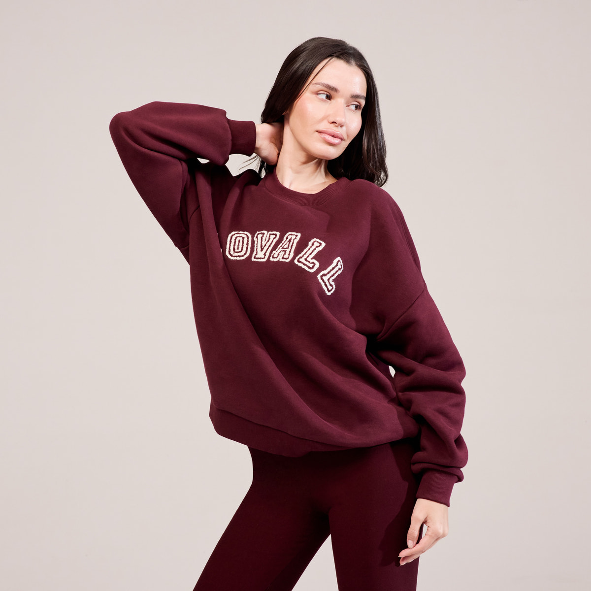 Sweat-shirt Oversize Épais Campus - Bordeaux