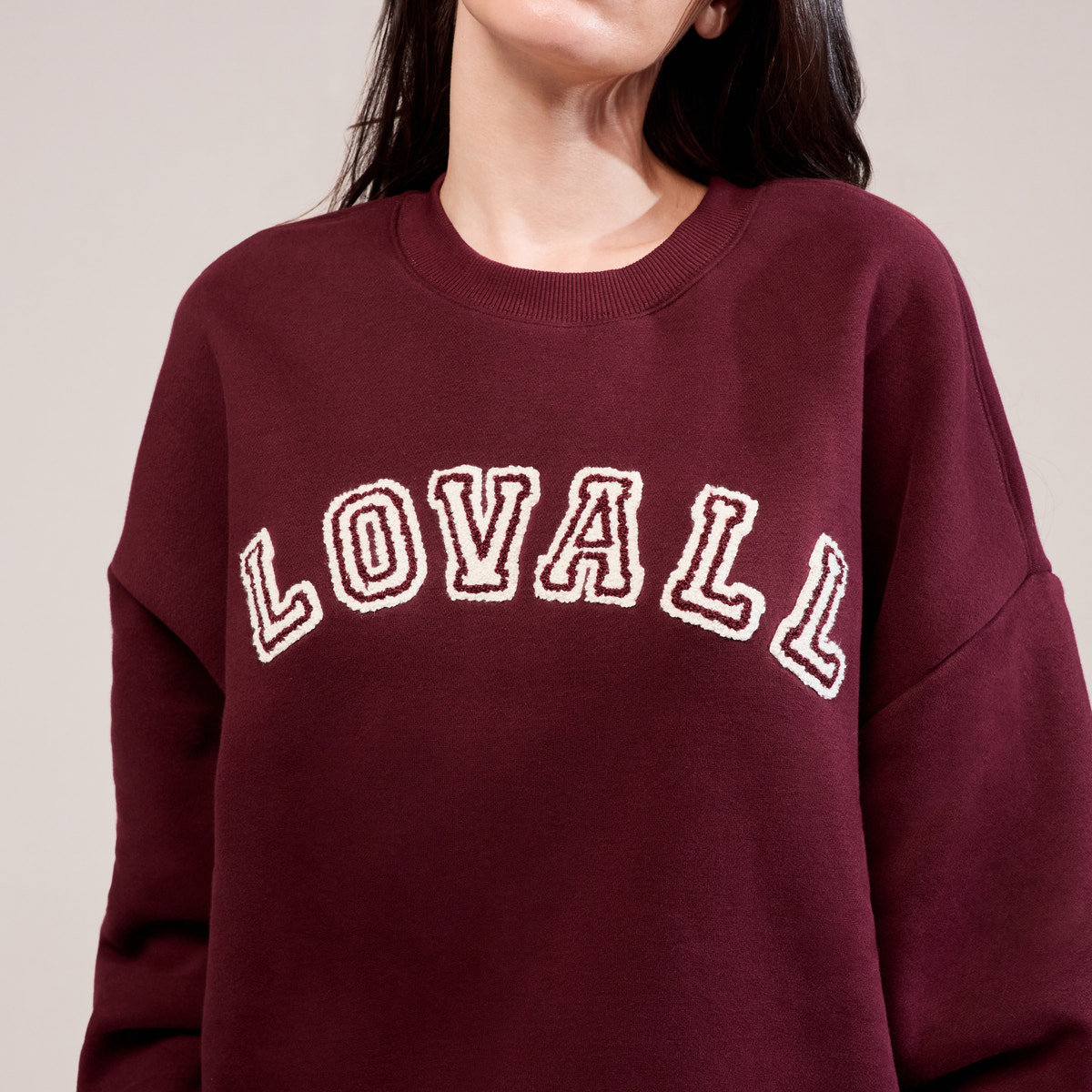 Sweat-shirt Oversize Épais Campus - Bordeaux