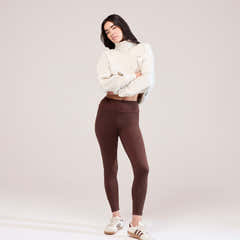 Legging taille haute de tous les jours - Marron chocolat