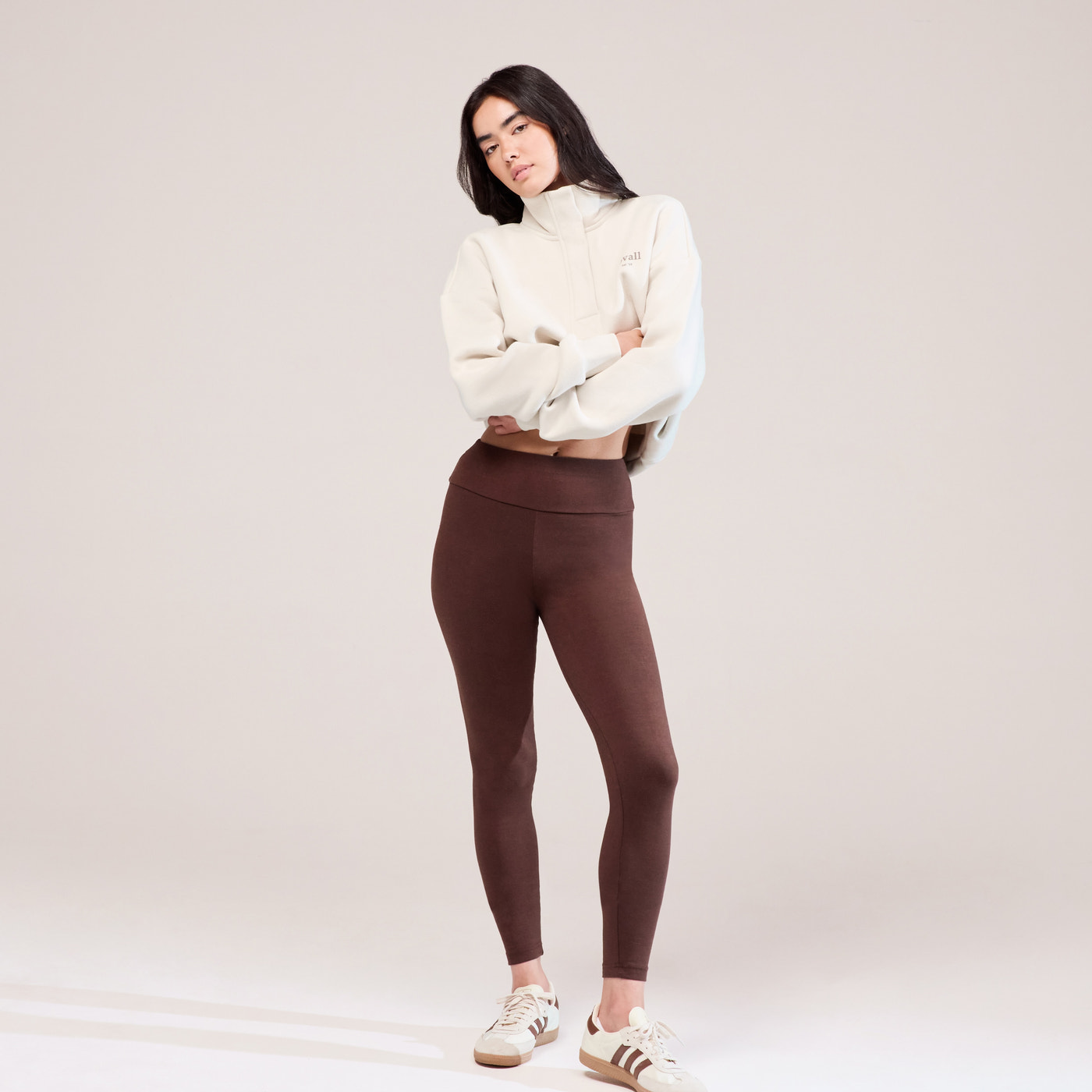 Legging taille haute de tous les jours - Marron chocolat