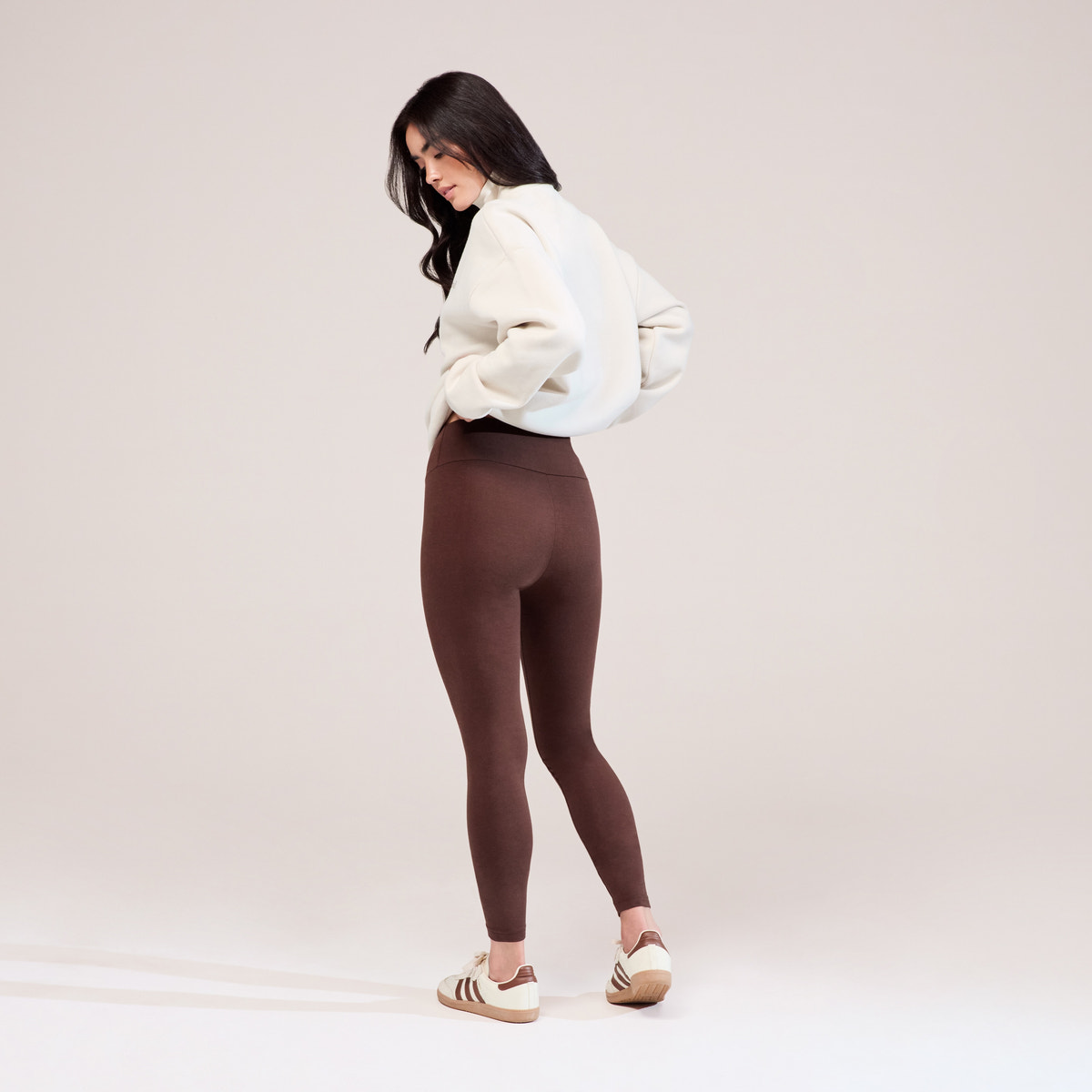 Legging taille haute de tous les jours - Marron chocolat