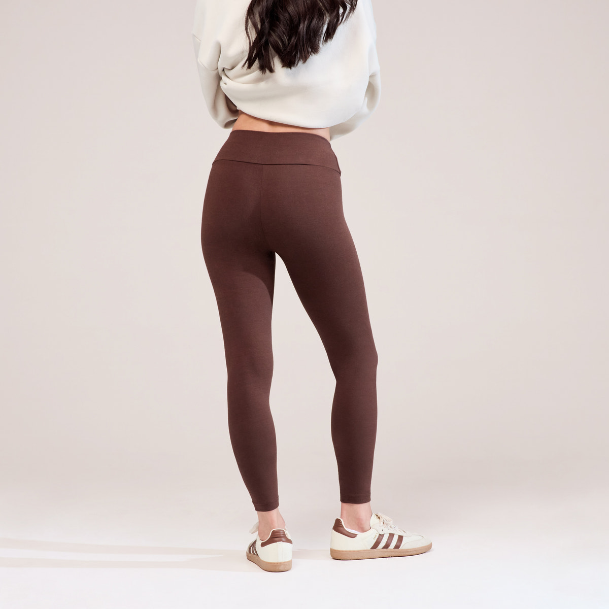 Legging taille haute de tous les jours - Marron chocolat