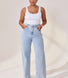 Curve Wide Leg Jeans - Light Bleach