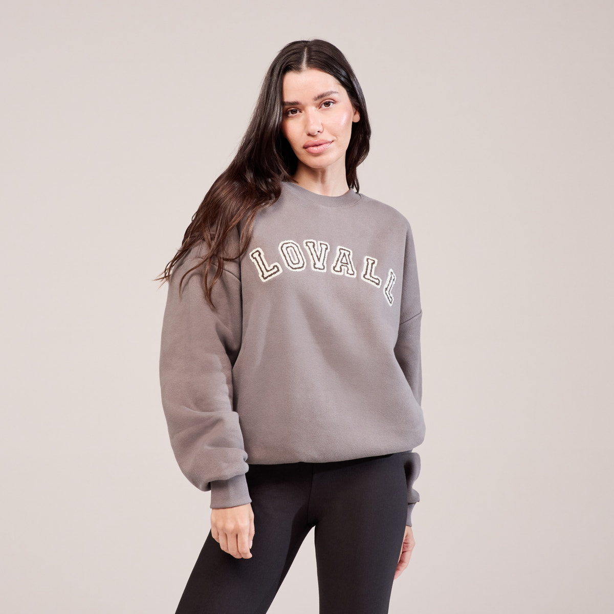 Sweat-shirt oversize lourd Campus - Mocha