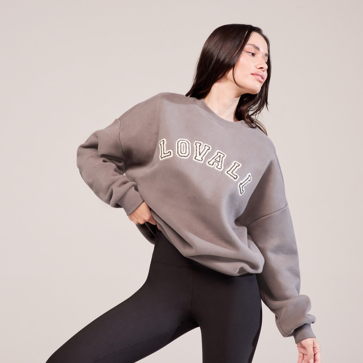 Sweat-shirt oversize lourd Campus - Mocha