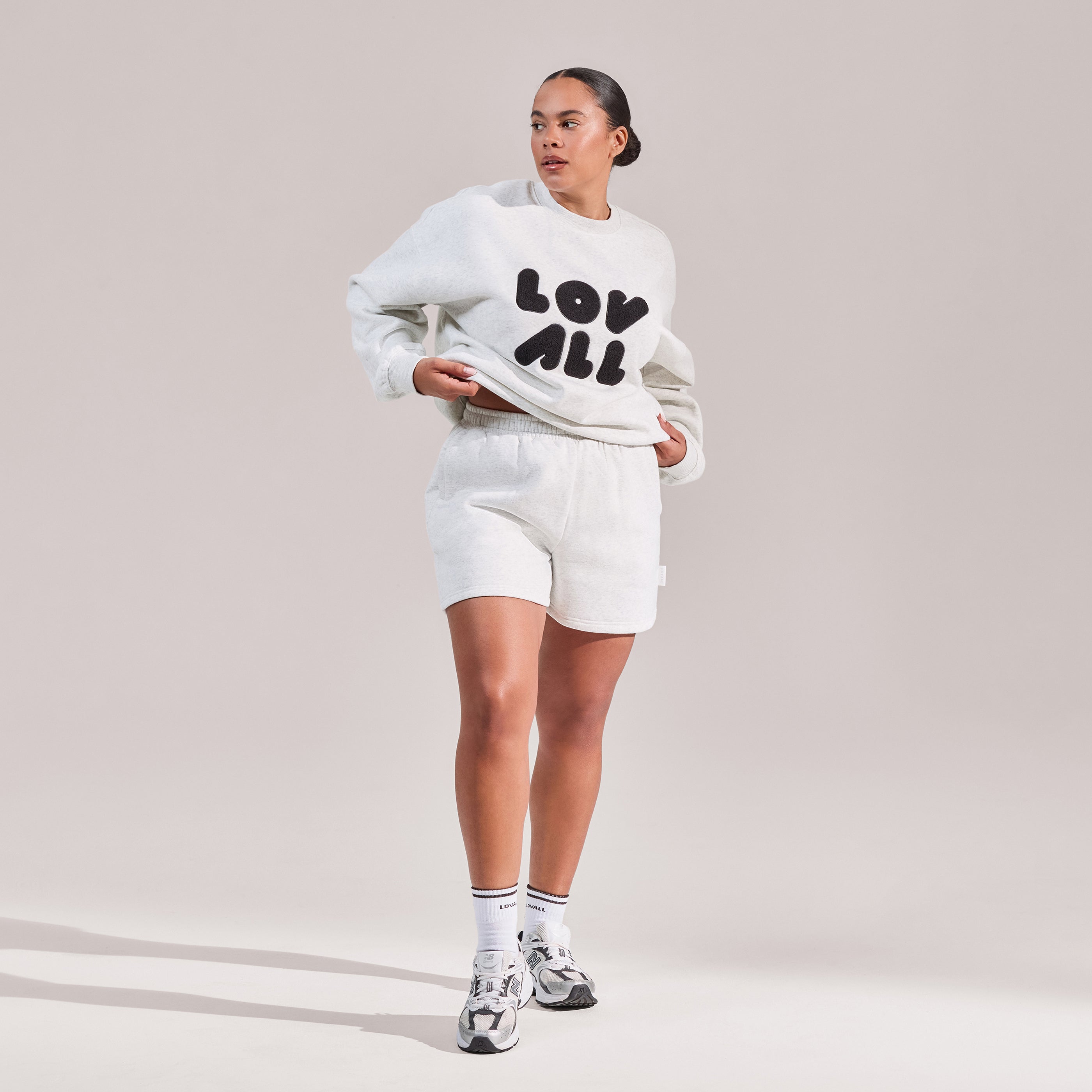 Curve ALL SZN Organic Sweat Shorts - Light Grey Marl