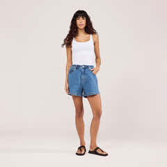 Short en jean extensible - Bleu moyen