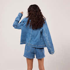 Veste en jean stretch - Bleu moyen
