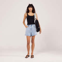 Short en jean stretch - Délavé clair