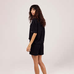 Ensemble en maille léger à col - Noir