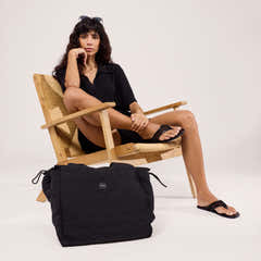 Ensemble en maille léger à col - Noir