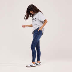 Jeans Galbant et Remonte-fesses - Bleu Foncé
