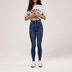 Jeans Galbant et Remonte-fesses - Bleu Foncé