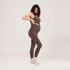 Legging de maternité léger à porter au quotidien - Marron expresso