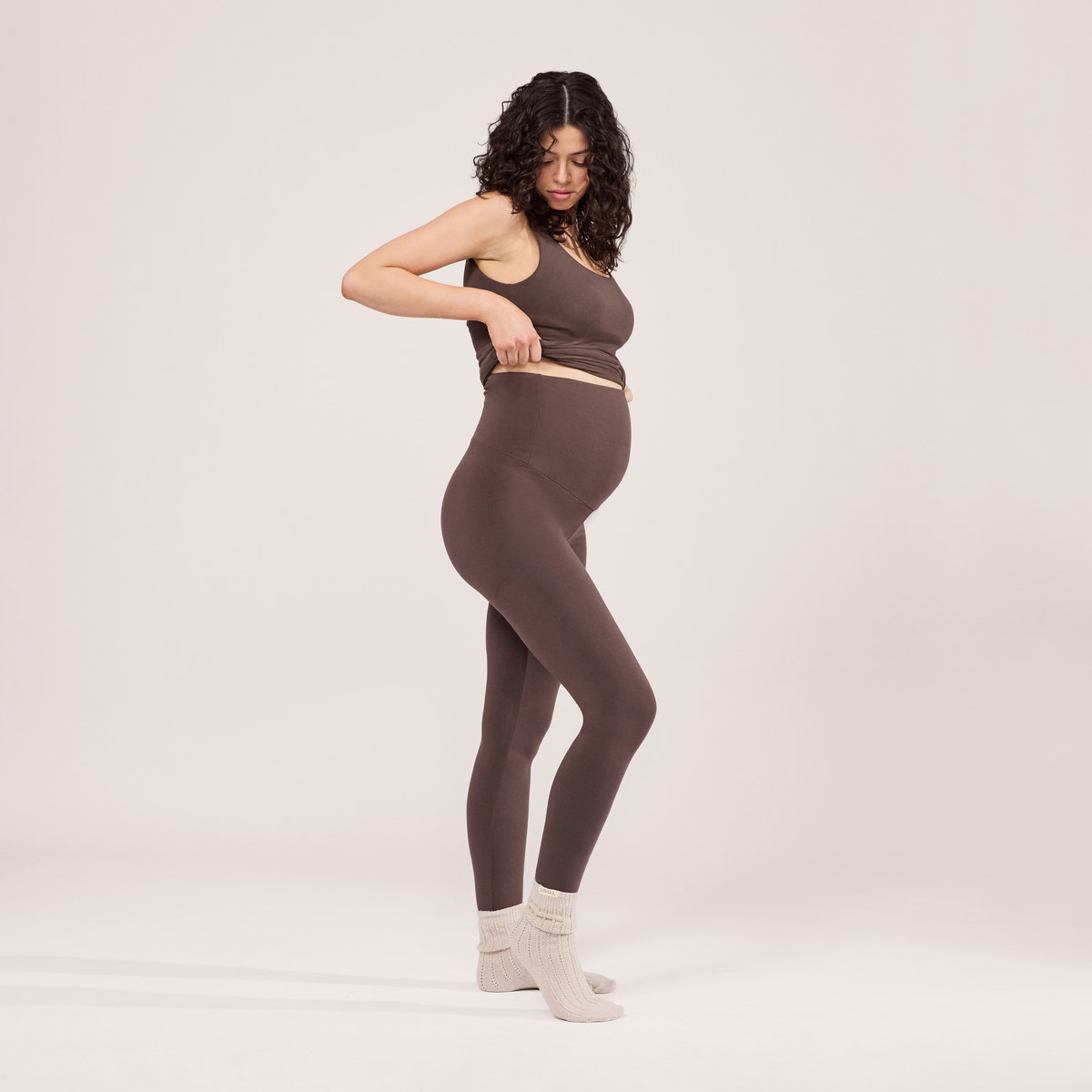 Legging de maternité léger à porter au quotidien - Marron expresso