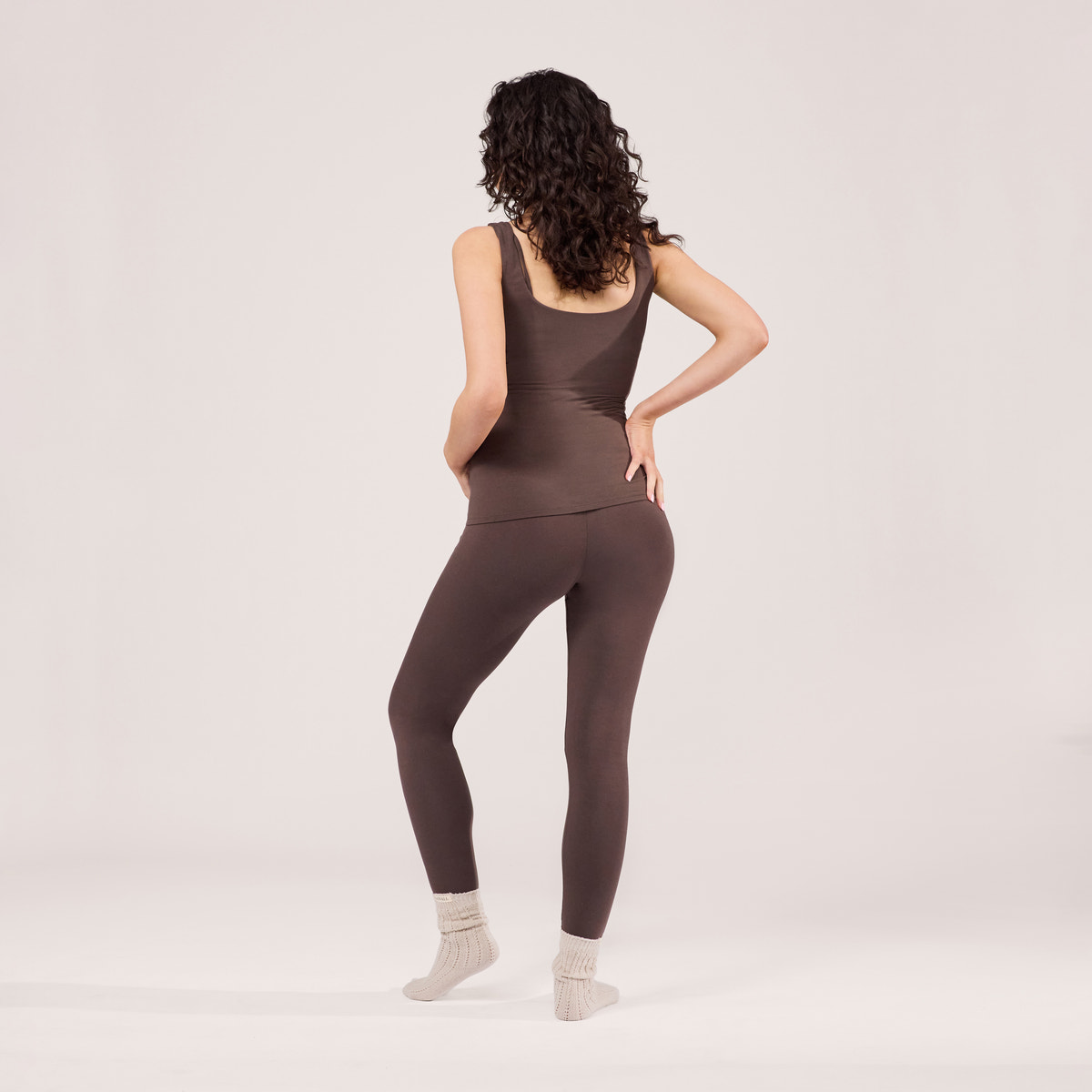 Legging de maternité léger à porter au quotidien - Marron expresso