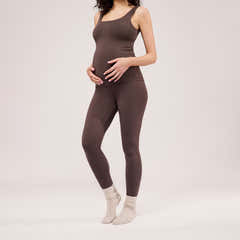 Legging de maternité léger à porter au quotidien - Marron expresso
