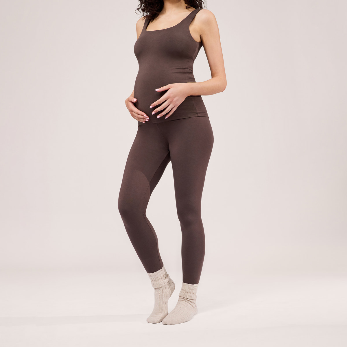 Legging de maternité léger à porter au quotidien - Marron expresso