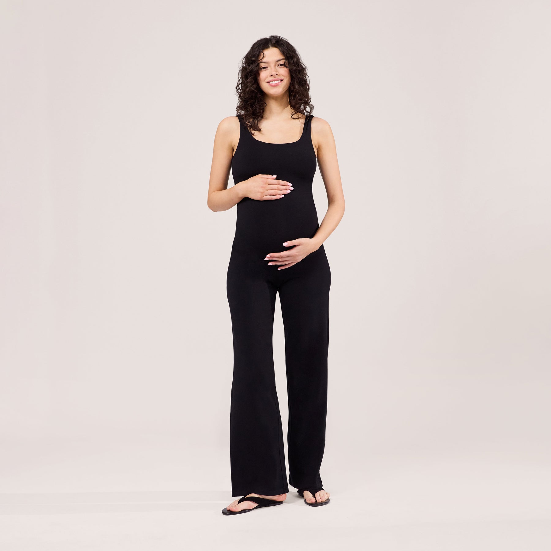 Maternity Lightweight Wide Leg Trousers - Black