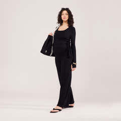 Pantalon de grossesse léger ample - Noir