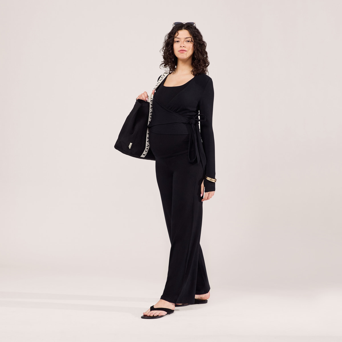 Pantalon de grossesse léger ample - Noir