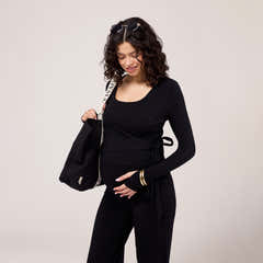 Pantalon de grossesse léger ample - Noir