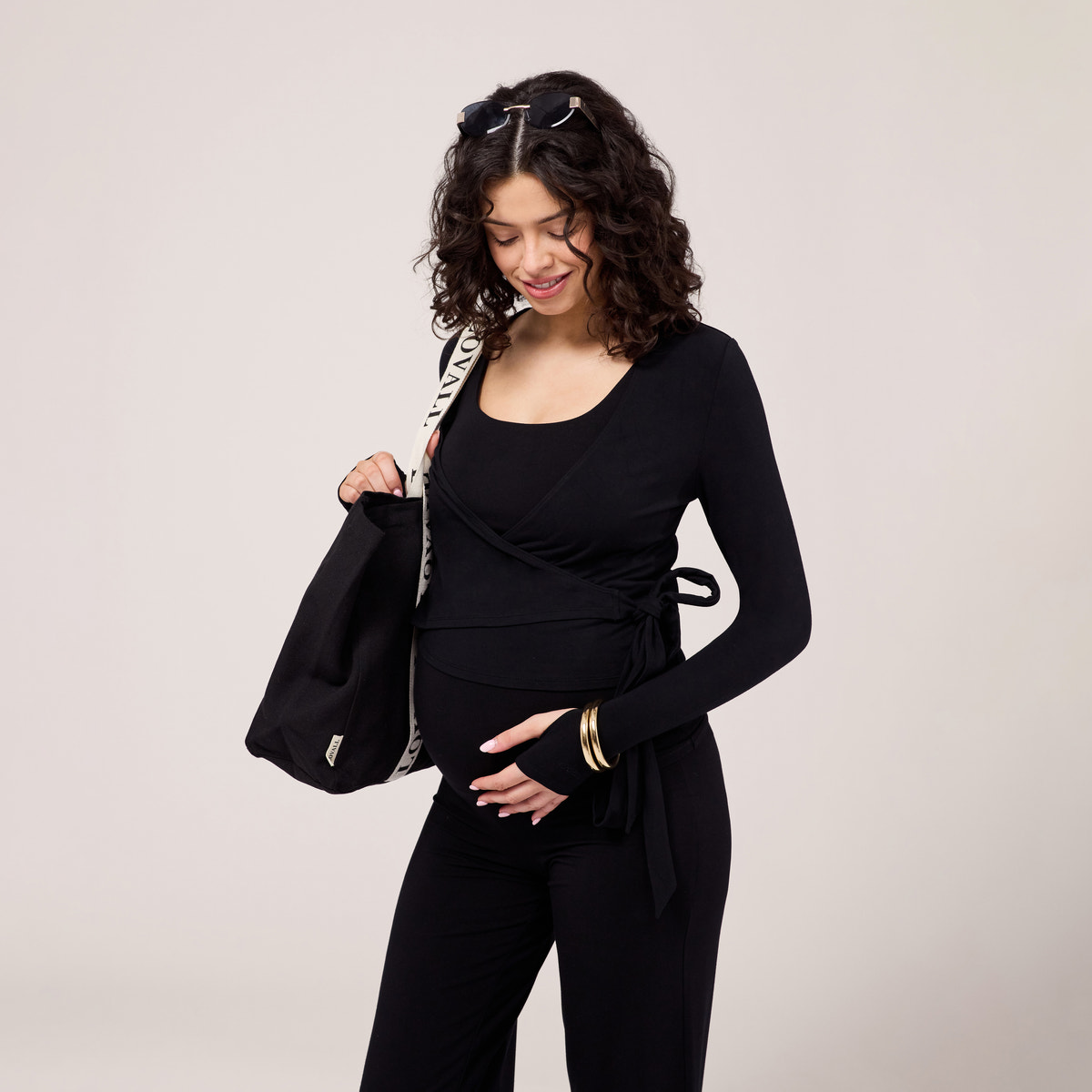 Pantalon de grossesse léger ample - Noir