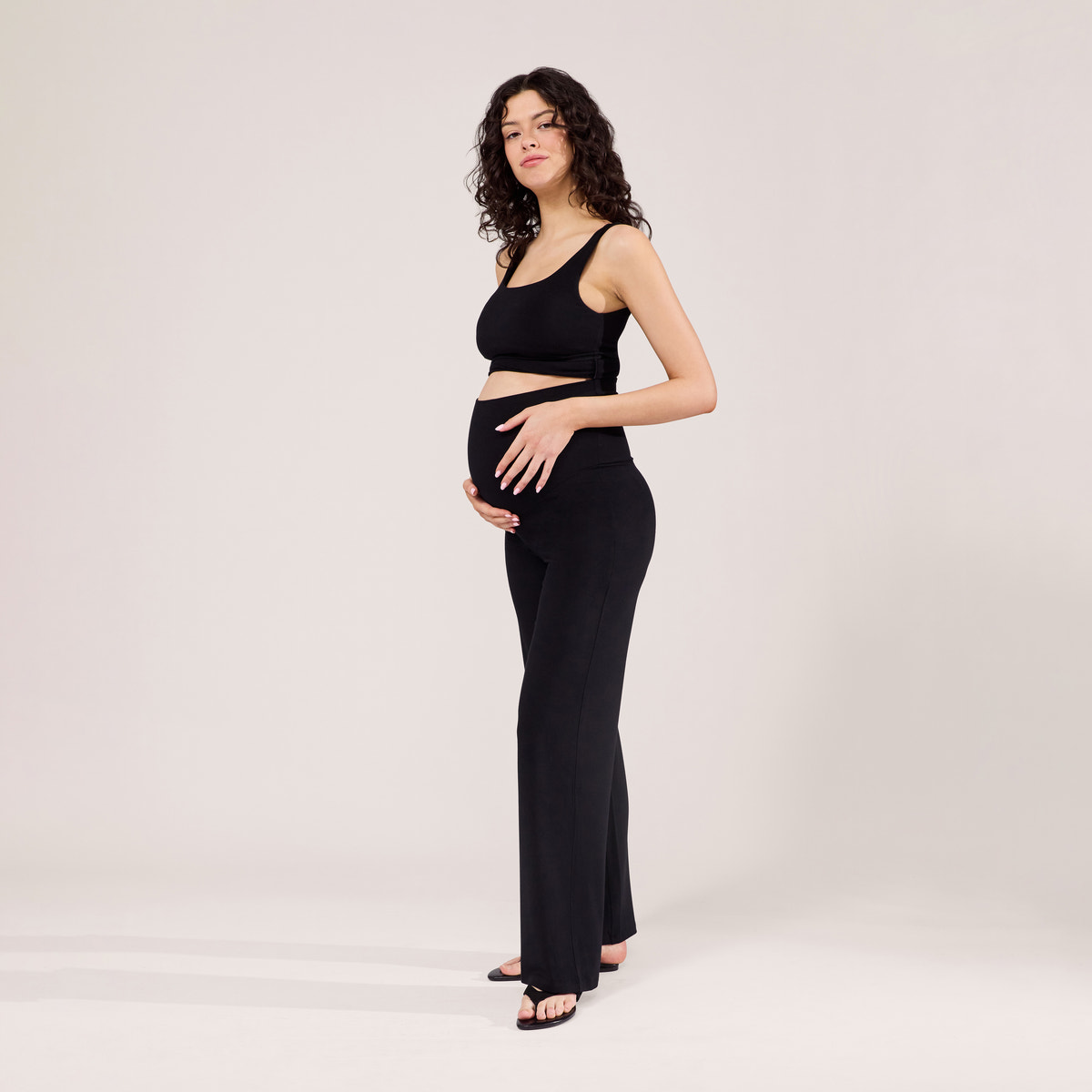 Pantalon de grossesse léger ample - Noir