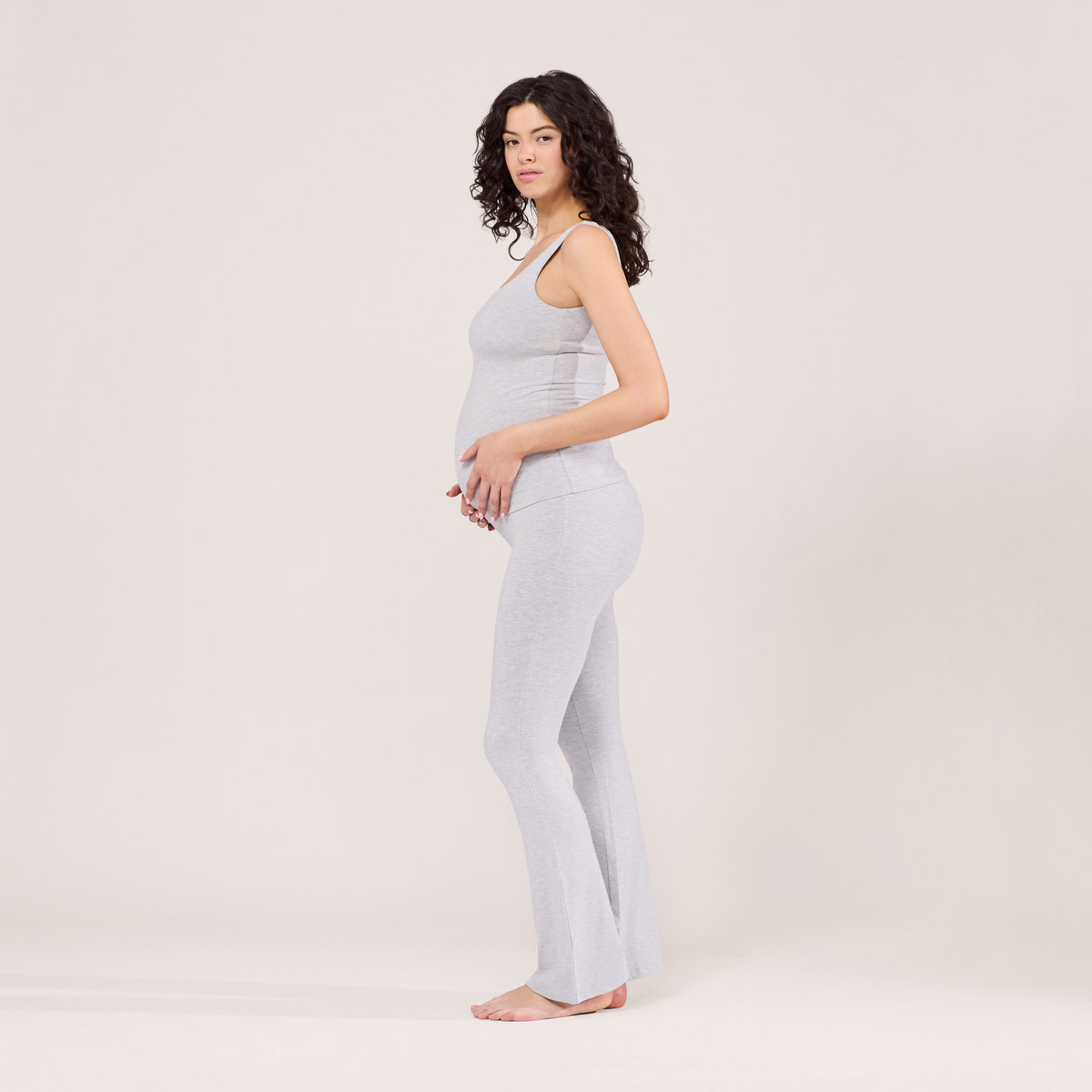Legging évasé de maternité léger - Gris chiné clair