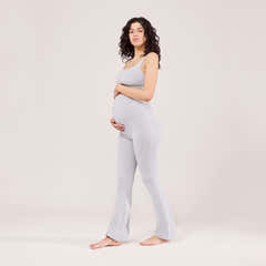Legging évasé de maternité léger - Gris chiné clair