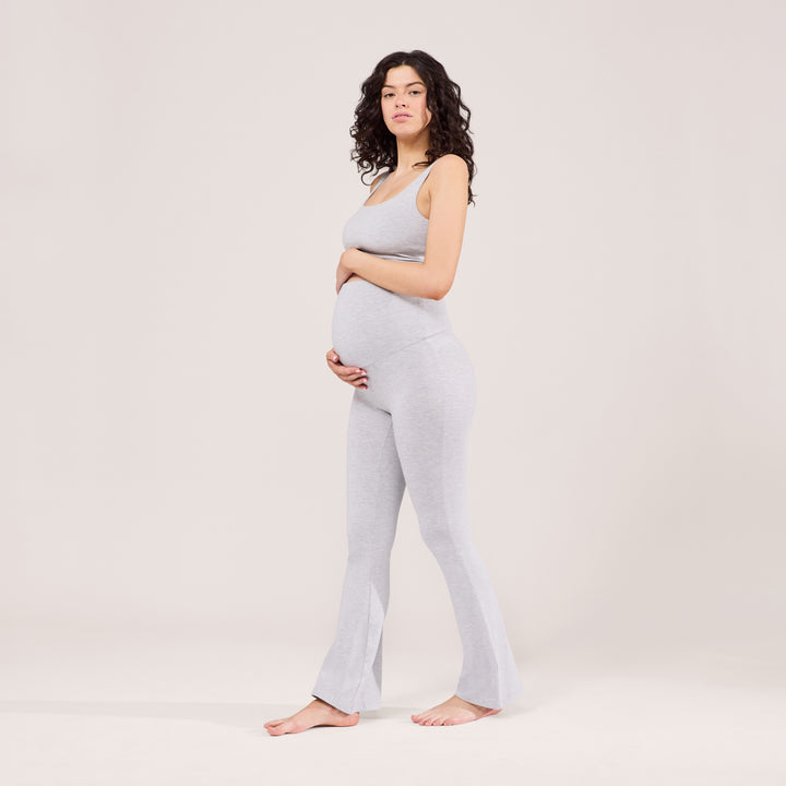 Legging évasé de maternité léger - Gris chiné clair