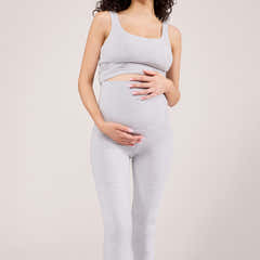 Legging évasé de maternité léger - Gris chiné clair