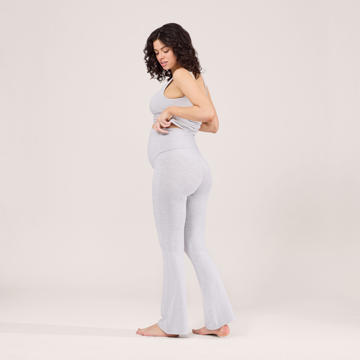 Legging évasé de maternité léger - Gris chiné clair