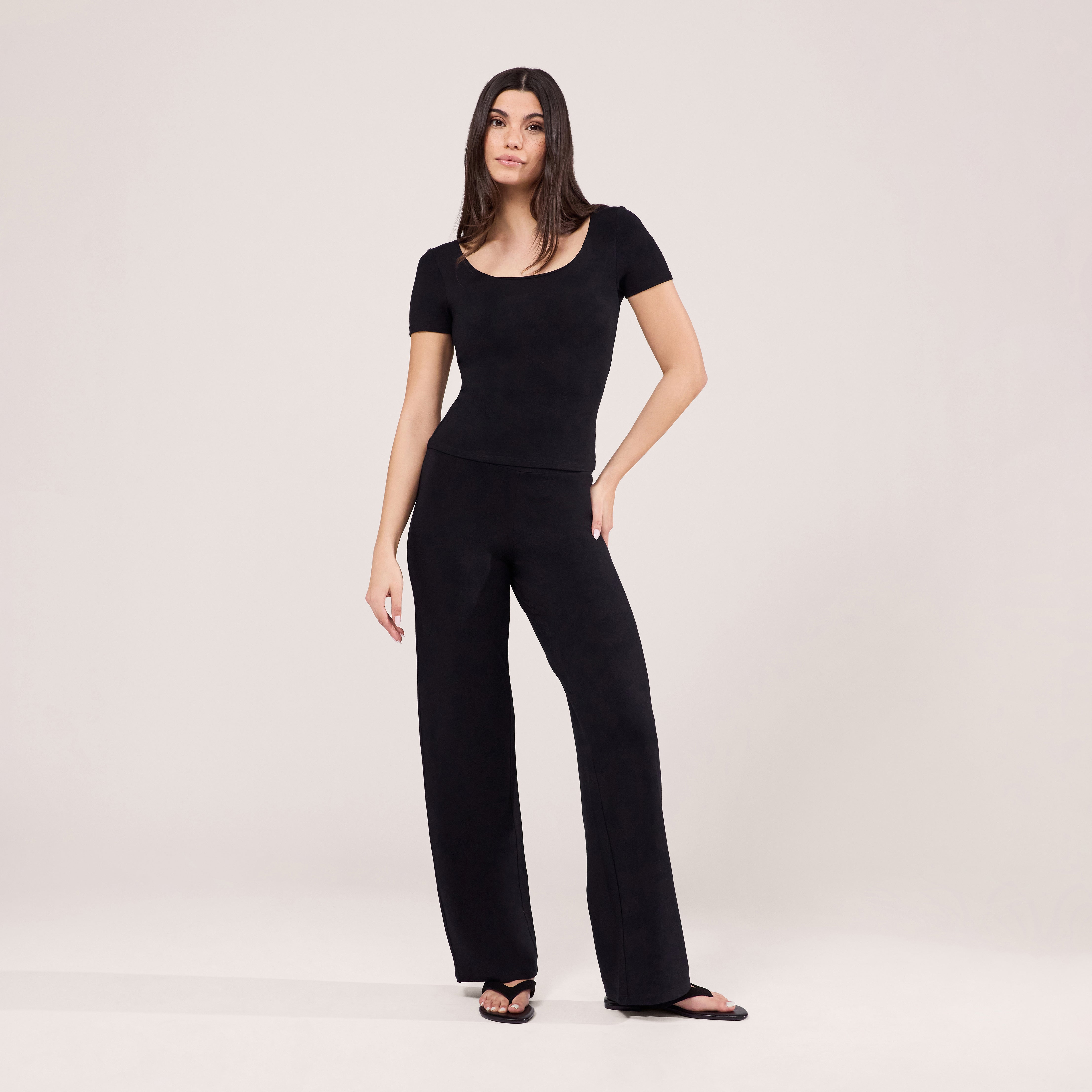 Pantalon large léger - Noir