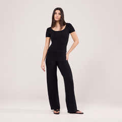 Pantalon large léger - Noir