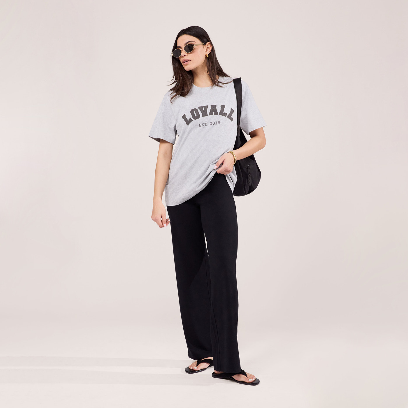 Lightweight Wide Leg Trousers - Black
