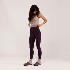 Legging taille haute léger au quotidien - Lie de vin
