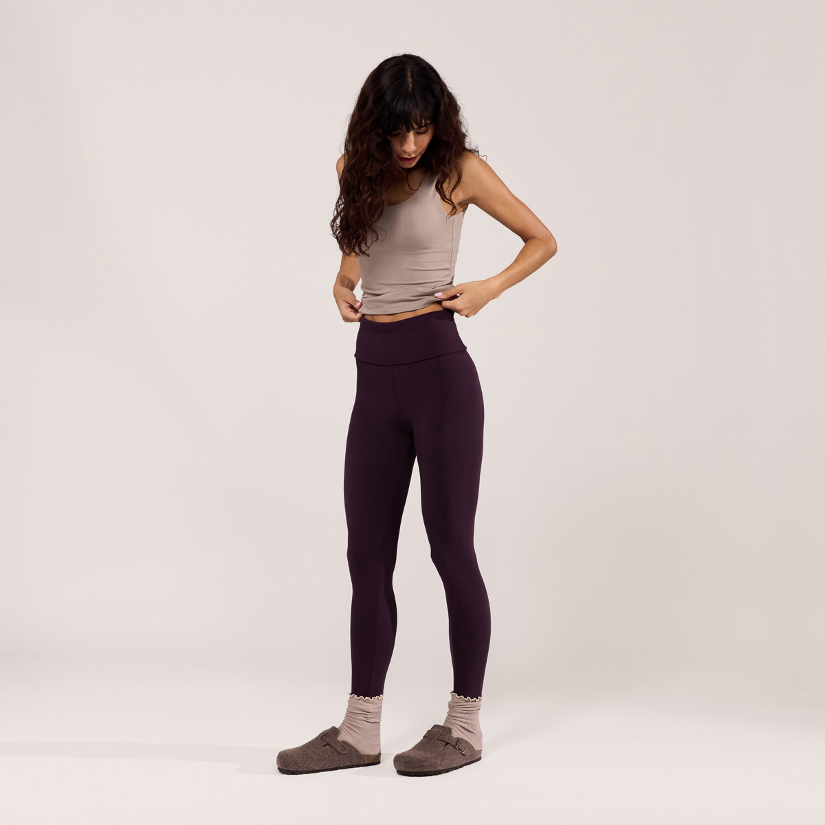 Legging taille haute léger au quotidien - Lie de vin