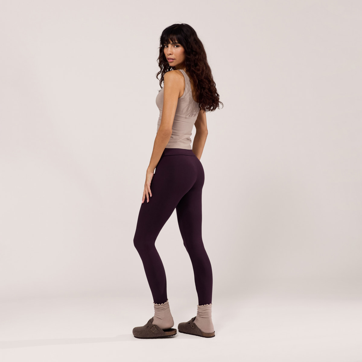 Legging taille haute léger au quotidien - Lie de vin