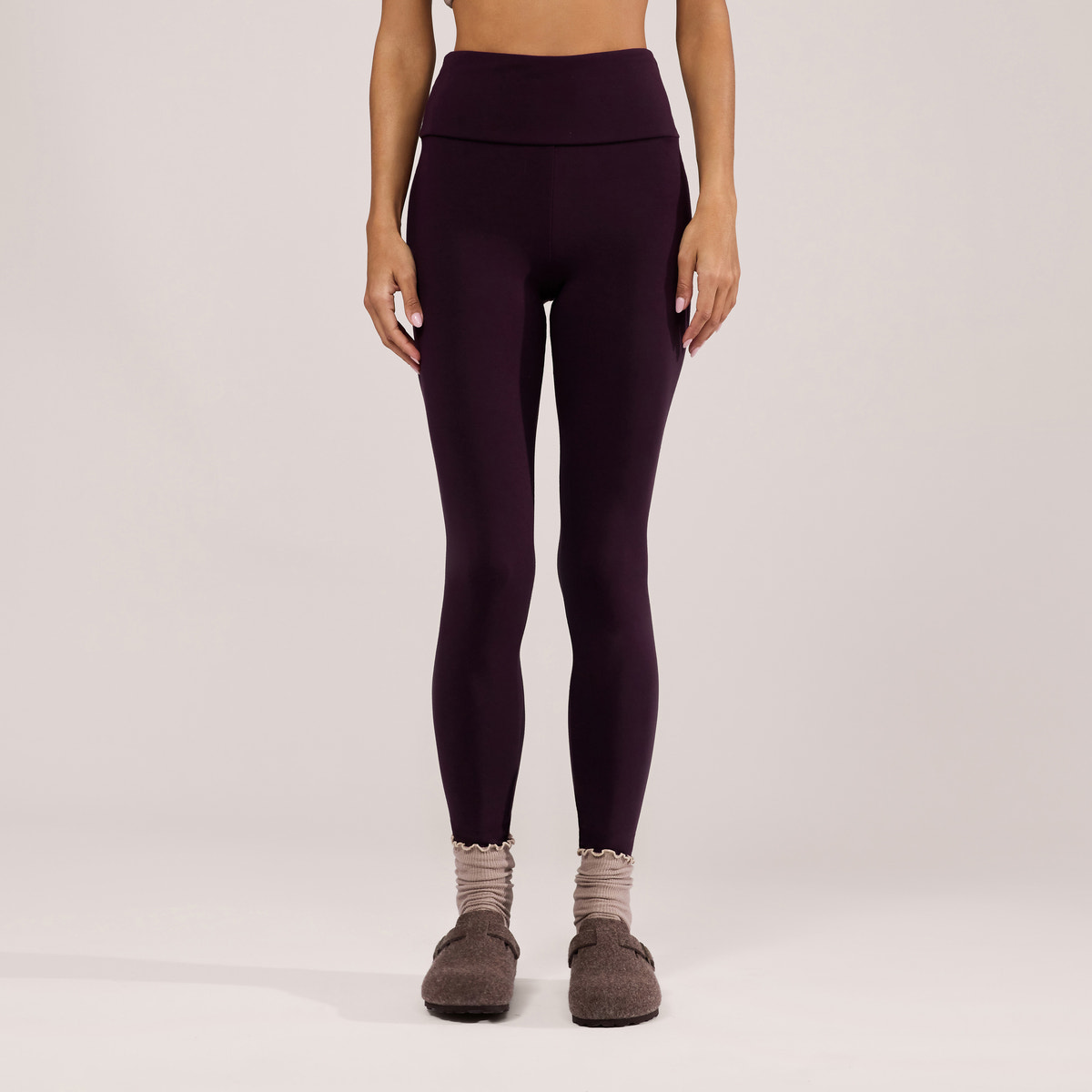 Legging taille haute léger au quotidien - Lie de vin