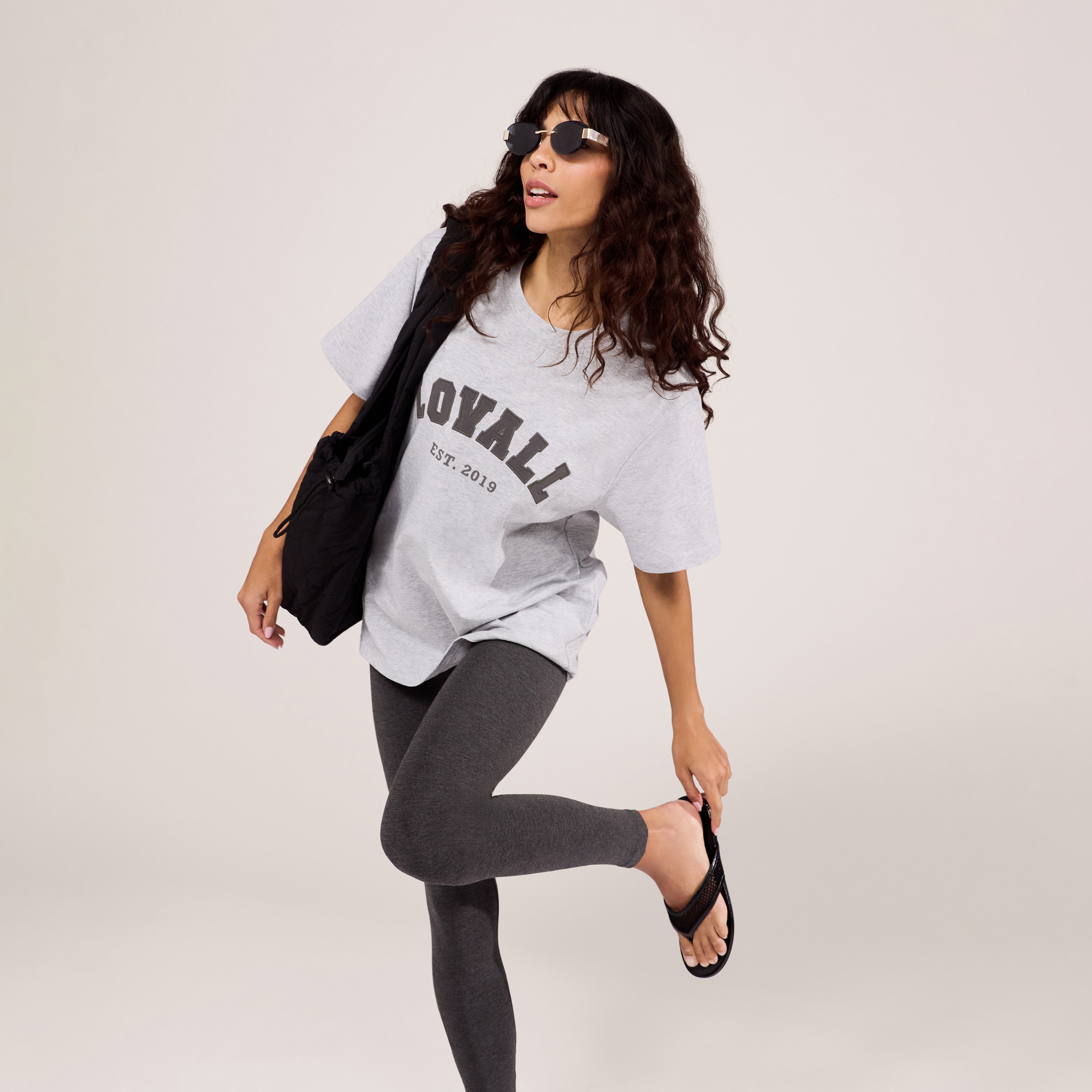 T-shirt graphique universitaire - Gris clair chiné