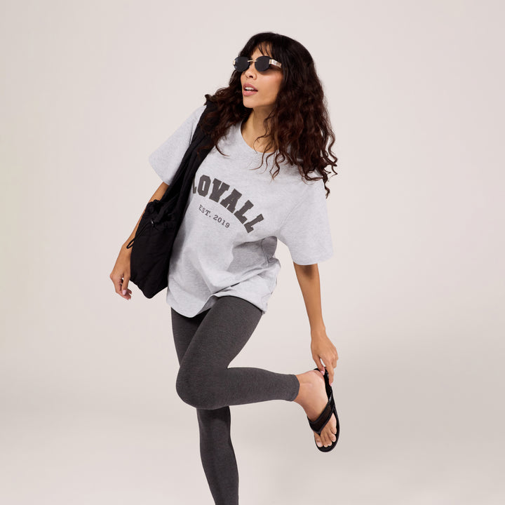 T-shirt graphique universitaire - Gris clair chiné