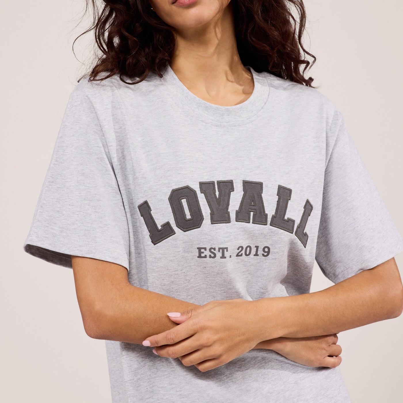 Graphic T-shirt Varsity - Light Grey Marl