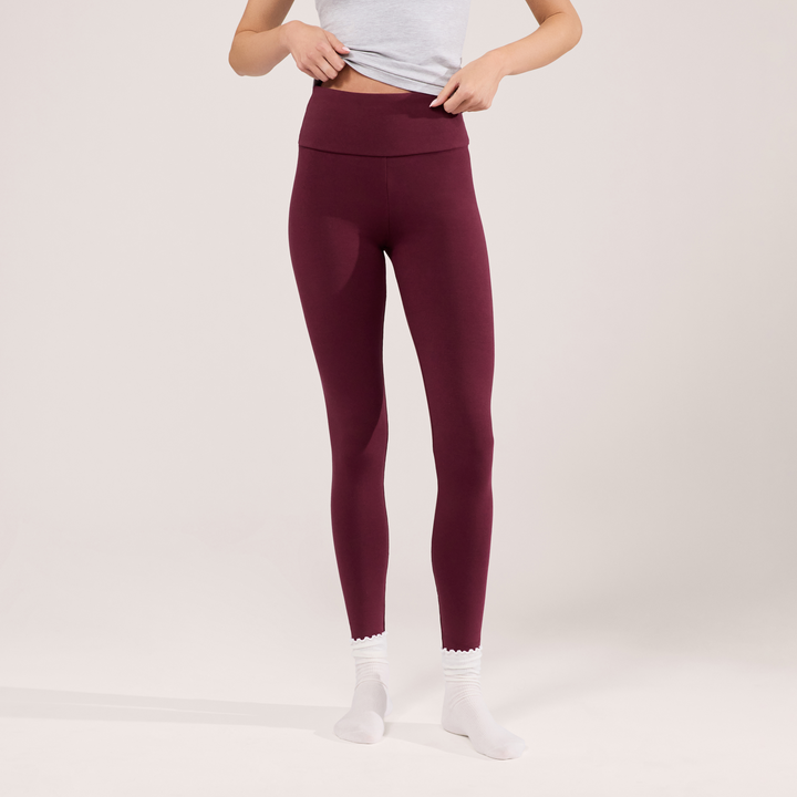Legging taille haute léger de tous les jours - Bordeaux