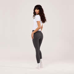 Legging léger taille haute - Gris foncé chiné